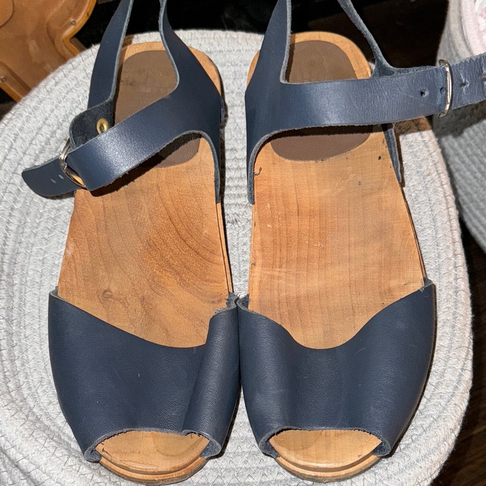 MIA Navy Leather Sandals